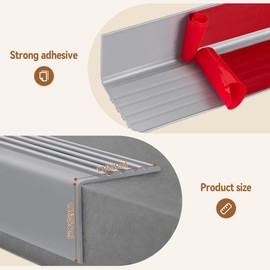 INMOZATA Stair Edge Trim, 3.3FT Vinyl Anti-Slip Stair Nosing, Waterproof & Self-Adhesive Stair Edge Protector for Indoor & Outdoor Safety, Gray