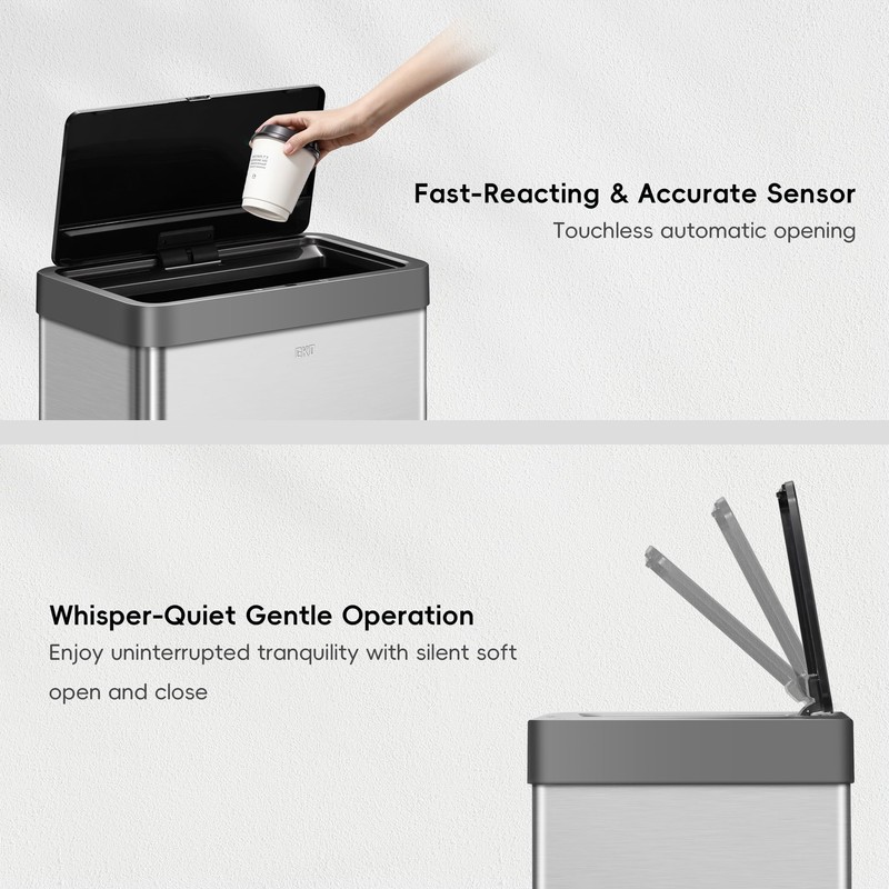 EKO Mirage-X 47 Liter / 12.4 Gallon Touchless Rectangular Motion