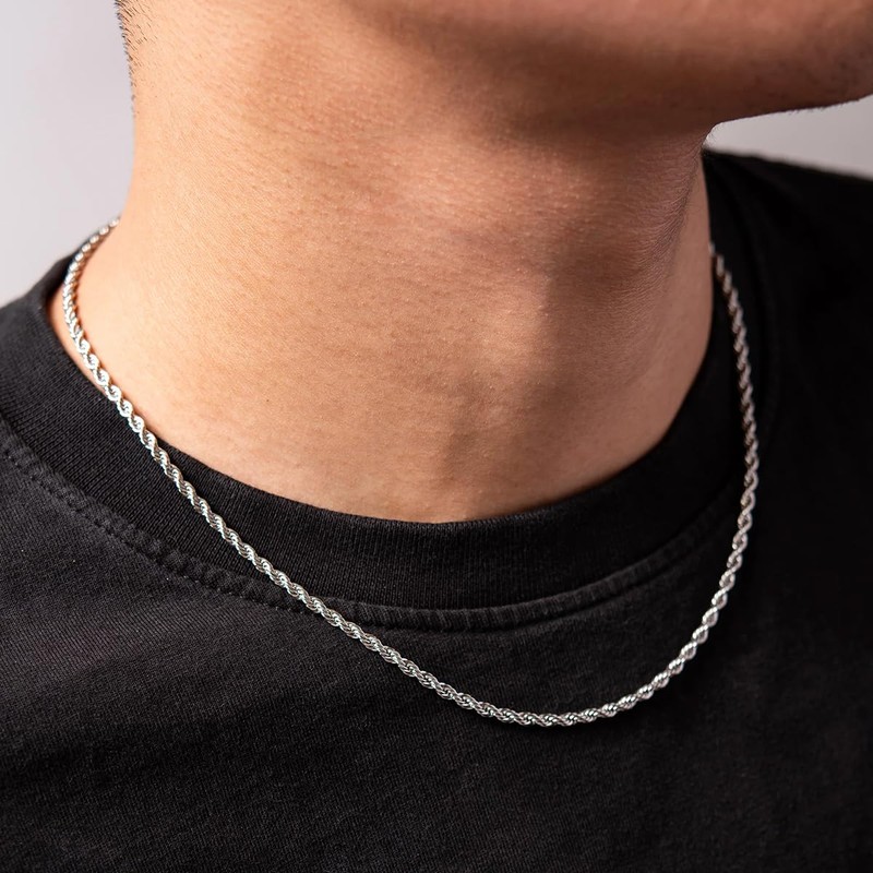 Dacc & Aya Sterling Silver Rope Chain - 3mm &