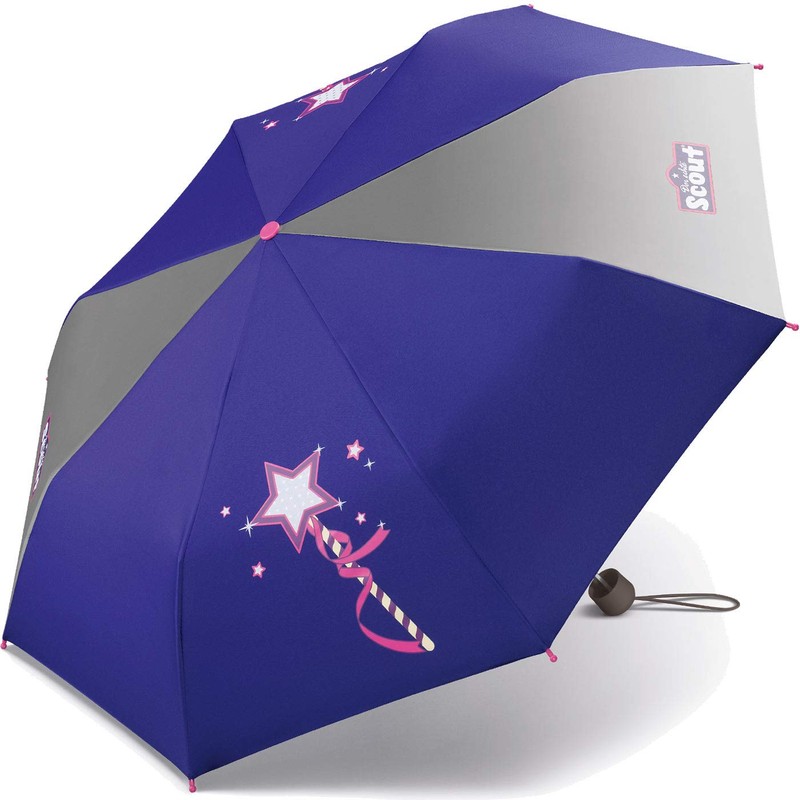 Scout Kinder Regenschirm Taschenschirm Schultaschenschirm mit großen Reflektionsflächen extra leicht
