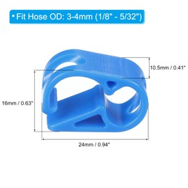 PATIKIL Plastic Tube Tubing Clamps, 2Pcs 1/8" - 5/32" Tube OD Adjustable Precise Flow Control Hose Clamp Clip for Laboratory Pinch Valve, Blue