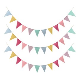 Bunting Outdoor, Pack of 3 Bunting Garland, Bunting Outdoor Weatherproof Fabric, Suitable for Birthday Party Indoor Outdoor Decoration