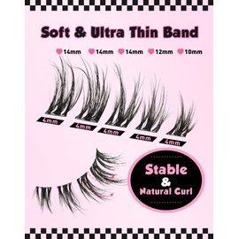 Lash Clusters 7 Pairs Cluster Lashes Natural Look DIY Lash Extension Lashes That Look Like Extensions Wispy Lashes Fluffy Eyelash Clusters Thin Band & Soft