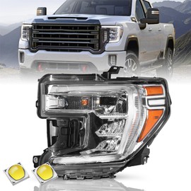 TUSDAR【Halogen Turn Signal Model Fits For 2019 2020 2021 GMC Sierra 1500 w/LED DRL Headlight Assembly Replacement OE Style Factory Headlamp Left Driver Side LH