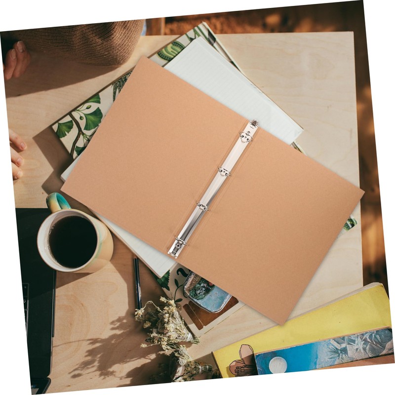 Operitacx A4 Ring Binder Sleeves Made of Kraft Paper Refillable