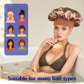 4Pcs Satin Bonnets Silk Bonnet Night Sleep Cap Sleeping Curly Hair Hat Elastic Hair Wrap for Women Sleeping Washing Face Applying Makeup Doing Housework