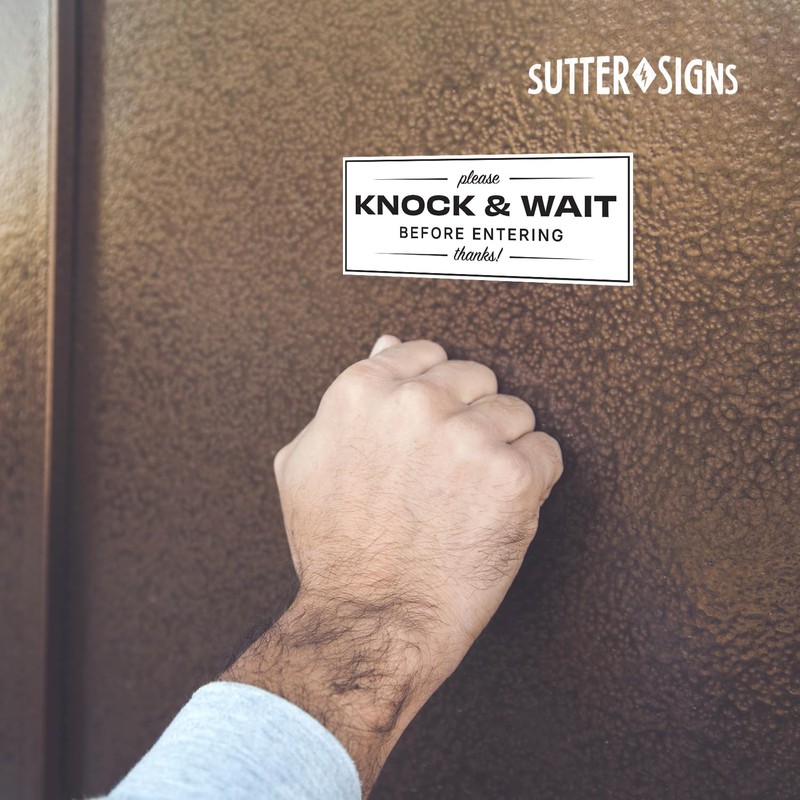 2pk Please Knock Sign for Door Sticker | Please Knock