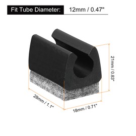 sourcing map 40 Pcs Chair Legs Tips Caps with Felt Pads, U Shaped Chair Tube Floor Protectors, Furniture Protector Feet Glides, Fitting 12mm Metal Tube Legs, Black, Gray Pad