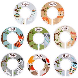8 Pcs Baby Closet Dividers, Double Side Baby Closet Size Dividers Special Closet Organizer Hangers Dividers from New-Born to 24 Months, for Baby Clothes Sorting (8 * 8cm, Multicolor)