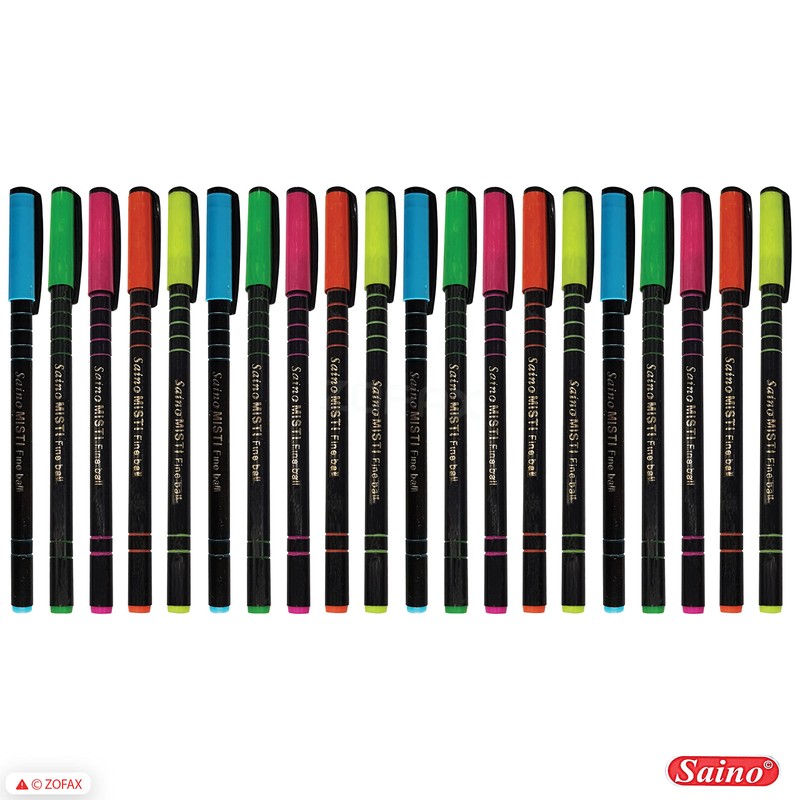 SAINO 20 x 0.7mm Misti BLUE Quality Ballpoint Pens Box