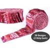 Soimoi 40Pcs Batik Print Precut Fabrics Strips Roll Up 1.5x42inches