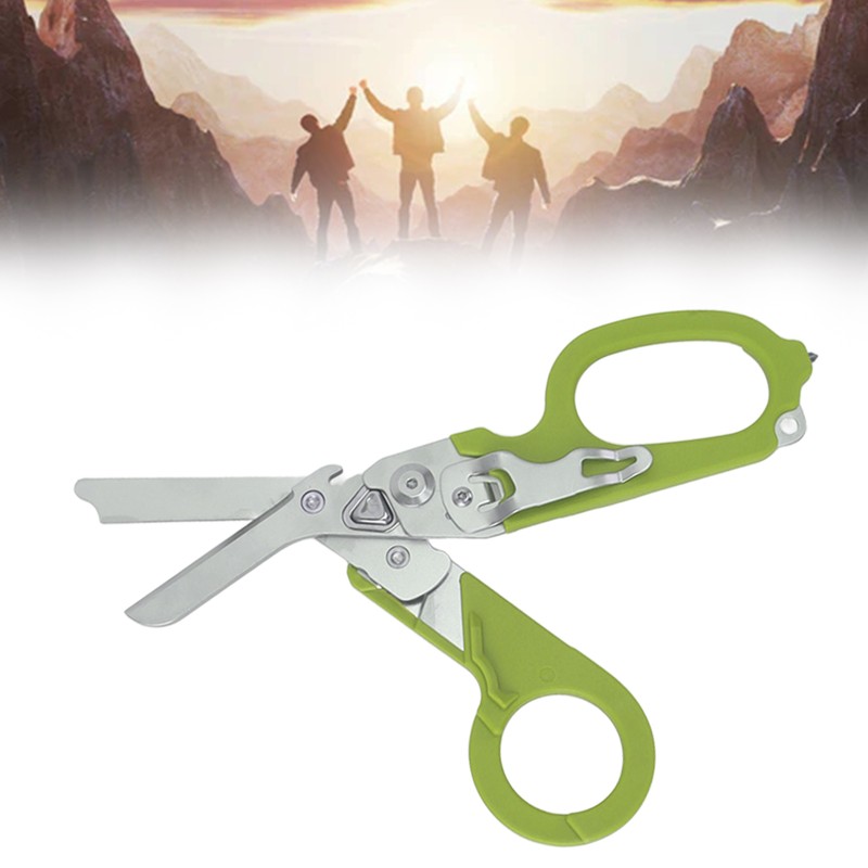 Emergency Response Shears Stainless Steel Multifunctional Foldable Scissors Pliers for