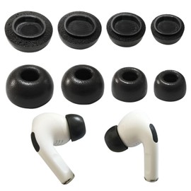 Luckvan 4 Pairs L/M/S/XS Memory Foam Tips for Airpods Pro/Airpods Pro 2 (2nd Generation) Earbuds Tips for Airpods Pro Replacement Ear Tips with Storage Box, Black