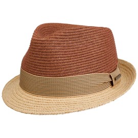 Stetson Twotone Toyo Raffia Hat Summer Straw Hat Women Men, Natural red, M