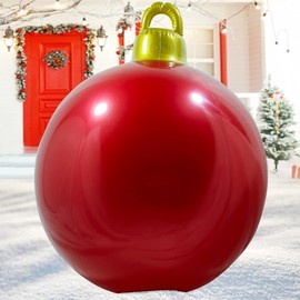 Christmas Decorations Inflatable Balls Outdoor, Large Modern 24 Inches Christmas Ornaments Indoor, Reusable Blow Up Yard Decor, Oversized Seasonal Holiday Hanging Up Ornaments Ball Ideal For Party