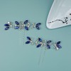 THJOPOKEEL 2 Pcs Crystal Bridal Hair Pins Sparkle White Blue