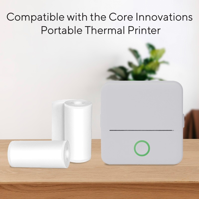Core Innovations Thermal Printer Paper & Sticker Bundle, (3) Adhesive