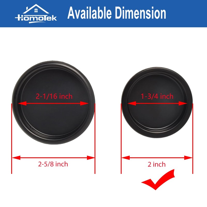 HOMOTEK 4 Pack Closet Door Finger Pull 1-3/4”, Easy Snap