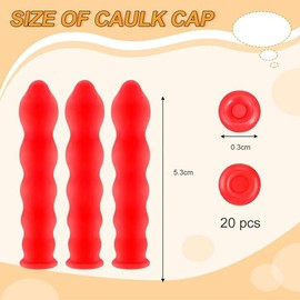 20 PCS Open Caulking Tube, Latex Caulk Caps - Universal Saver for Sealing (1X 5.3cm) - Red