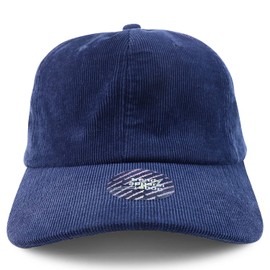 Trendy Apparel Shop Gorra de béisbol de gran tamaño XXL sin estructurar de pana curvada, marino, XX-Large