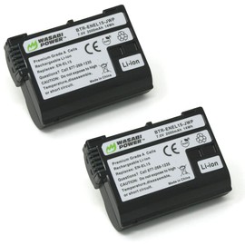 Wasabi Power Battery (2-Pack) for Nikon EN-EL15, EN-EL15a, EN-EL15b, EN-EL15c & D500, D600, D610, D750, D780, D800, D800E, D810, D810A, D850, D7000, D7100, D7200, D7500, Z5, Z6, Z6II, Z7, Z8, 1 V1