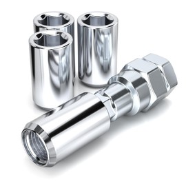 White Knight 2807-4 Tuner Acorn Lug Nut with Key, Chrome, 4-Piece