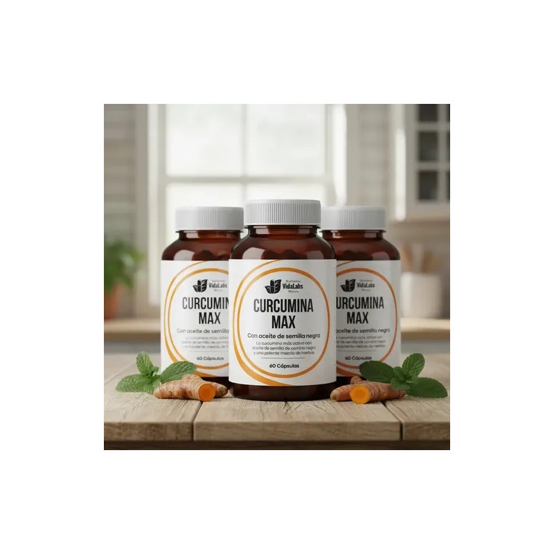 Pack 3 Curcumina Max Nutrientes Vidalabs México 60 Sofgels Sabor
