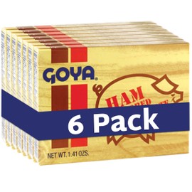 Ham Base Concentrate Seasoning by Goya, Ham Bouillon, for Beans, Soup, Poultry, Seafood, Meat, and Vegetables, 6-Pack, 1.41oz. Packets
