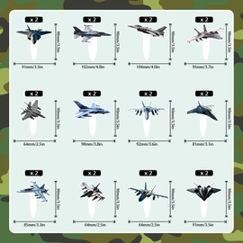 24 Pieces Air Force Cupcake Toppers Set Military Fighter Themed Happy Birthday - Kids Air Force Themed Party, Baby Shower, and Military Fan Birthday Party Decorations for Boys and Girls. LIANGSS