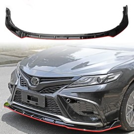HHENGYISOUL Front Bumper Lip Fit for Toyota Camry 2021-2023 Facelift SE XS,3 PCS Front Bumper Lip Body Kit Spoiler Compatible with 2021-2023 Toyota Camry Facelift SE XS Front Splitter, Red