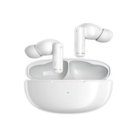 QCY Wireless Earbuds, Active Noise Cancelling, Hybrid ANC, External Sound Capture, Supports Dedicated Apps, IPX5 Waterproof, White, QCY-HT03WH