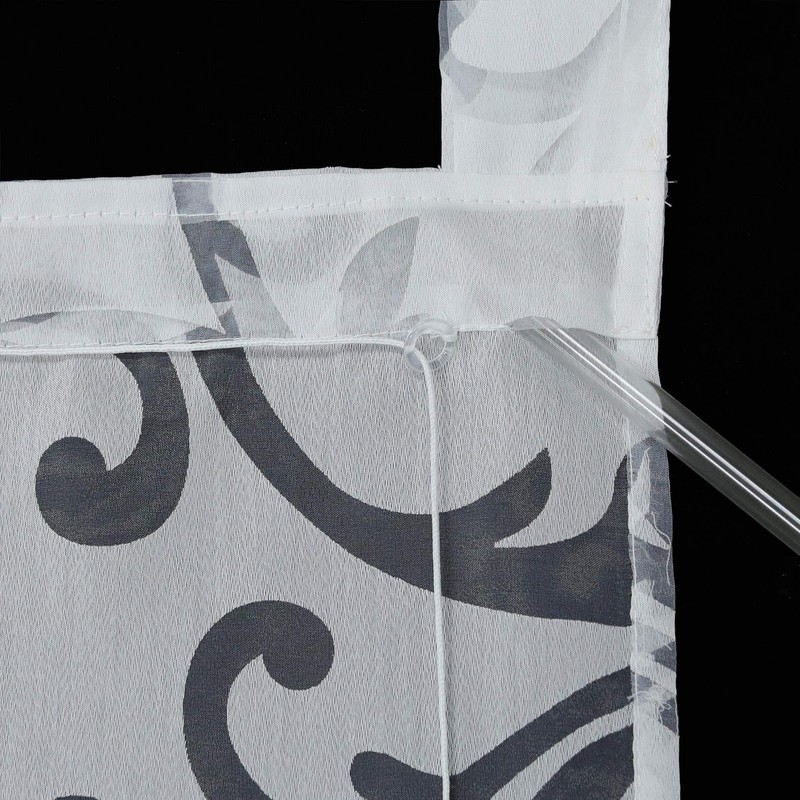 Joyswahl Jessica Roman Blind Burn-Out Curtains with Loops, White, BxH