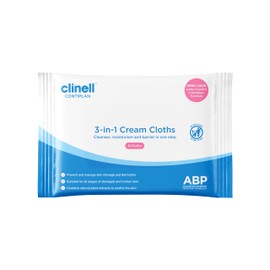 CONTIPLAN CONTIPLAN Incontinence Cleansing Cloths with Barrier Cream - Packs of 8 Cloths - All in One Cleansing Wipes Cleanses, Soothes and Moisturises - White
