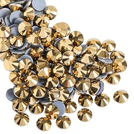 Beadsland Hotfix - 1440 diamantes de imitación de cristal con parte trasera plana para manualidades, ropa, decoraciones de bricolaje, aurum, SS20, 0.1