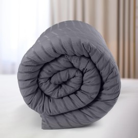 Utopia Bedding Seersucker Bed Linen 135 x 200 cm Set - Microfibre Polyester Duvet Cover 135 x 200 cm + 1 Pillowcase 80 x 80 cm - Grey