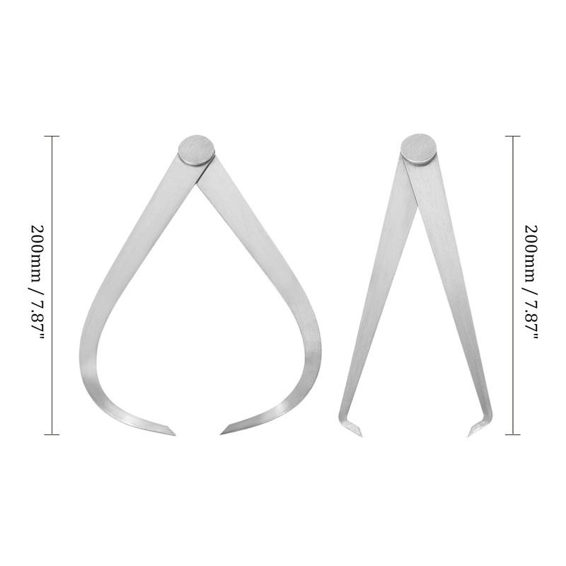 Kozelo Inside Outside Calipers - [8 Inch] Friction Joint Stainless