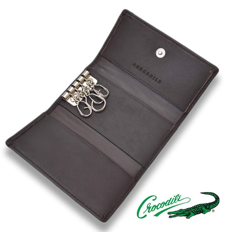 CROCODILE Crocodile Key Case Key Holder Real Leather (81cr68) (Green)