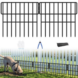 ULIOK 38 Panels Animal Barrier Fence, No Dig Fence 41.1ft(L) x12in(H), Garden Fences for Rabbits and Dog Ground Defense, Rustproof Metal Fences Border, Fenceing Bottom Blocker for Outdoor Yard Patio