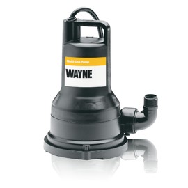 WAYNE VIP30-1/3 HP Reinforced Thermoplastic Submersible Multi-Use Pump - Up to 2,500 Gallons Per Hour - Heavy Duty Multi-Use Pump