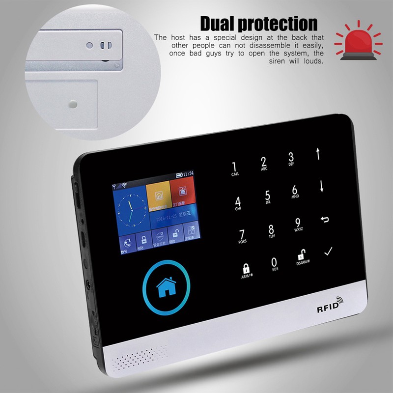 433MHZ Wireless GSM+GPRs WIFI Intelligent Video Alarm Smart Home Security
