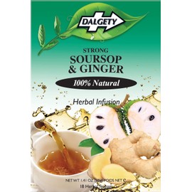 Dalgety Soursop and Ginger Herbal Infusion 6x40g Cartons (6 Pack) 100% Natural, Caffeine Free Tea (Total 108 Teabags) – A Subtle & Enticing Flavour Packed with Unique Health Benefits
