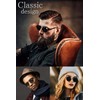 FREESE Men's Round Sunglasses, Designer Metal Frame, UV Protection