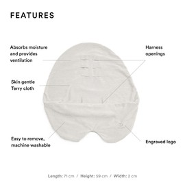 Stokke Xplory X Summer Cover, Light Grey - Absorbs Moisture & Provides Ventilation - Made with Soft Terry Cloth - Easy to Remove, Machine Washable - Compatible with Xplory X Stroller