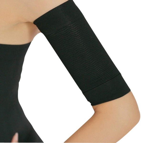 HEALLILY Arm Shaper for Women Compression Sleeves Plus Size Upper Arm Shaper Post Surgical Slimmer 1 Pair (Black)