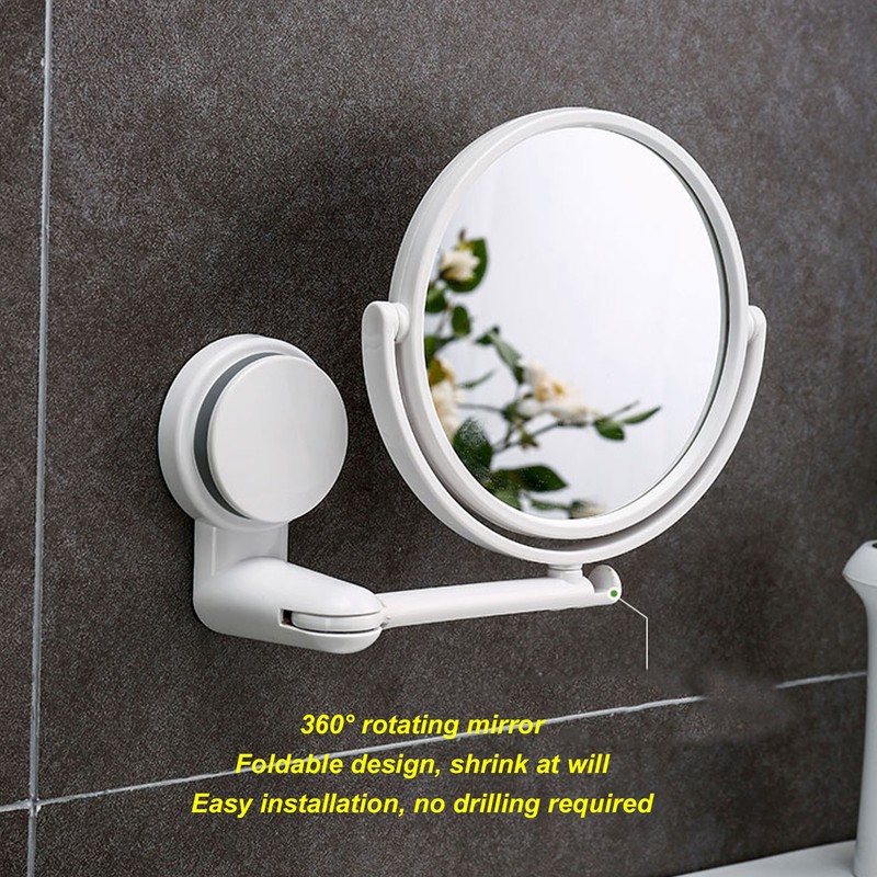 Wall Mount Makeup Mirror 360 Degree Rotation Clear Undistorted Single