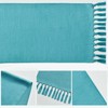 Artoid Mode Teal Boho Rural Rustic Farmhouse Tassel Table Runner,