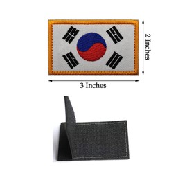5 PCS AliPlus South Korea Patches South Korea Flag Patches Embroidered Tactical Patch Hook and Loop(5PCS)