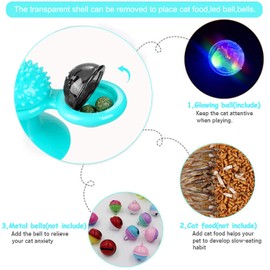 GBSYU Interactive Windmill Cat Toys with Catnip : Cat Toys for Indoor Cats Funny Kitten Toys with LED Light Ball Suction Cup‖Cat Nip Toy for Cat chew Exercise (Pink)