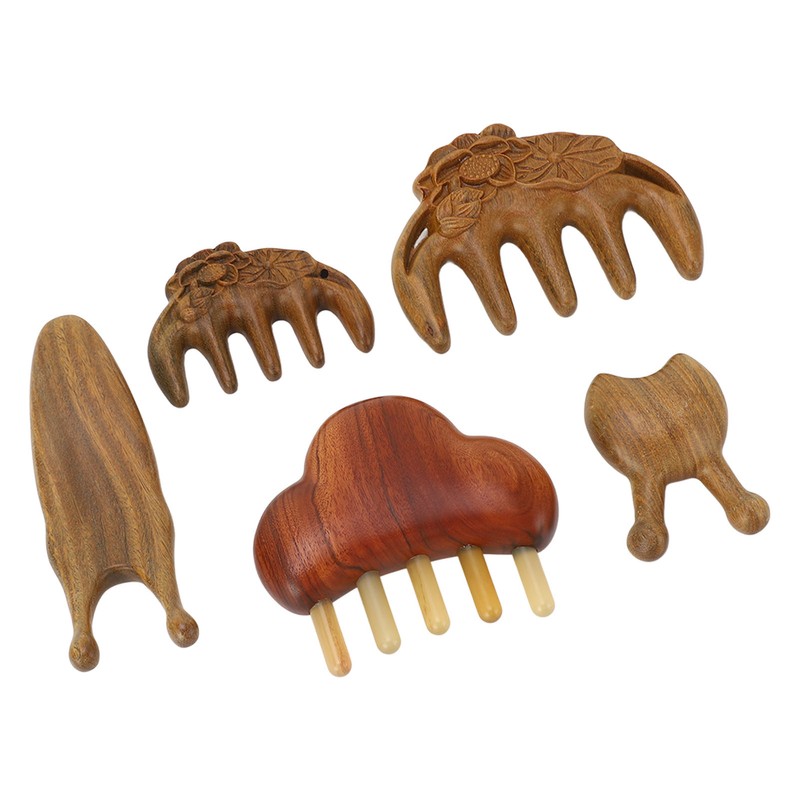 Meridian Massage Tool Kit Wood 3pcs Meridian Comb 2pcs Nose