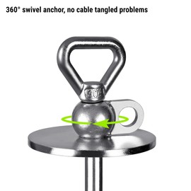 SELEWARE Dog Tie Out Stake Outdoor Anti-Rust Ground Anchor for Large Dogs up to 220 lbs, Free Swivel Dog Stake Dog Camping Gear Twist Rod Included Silver